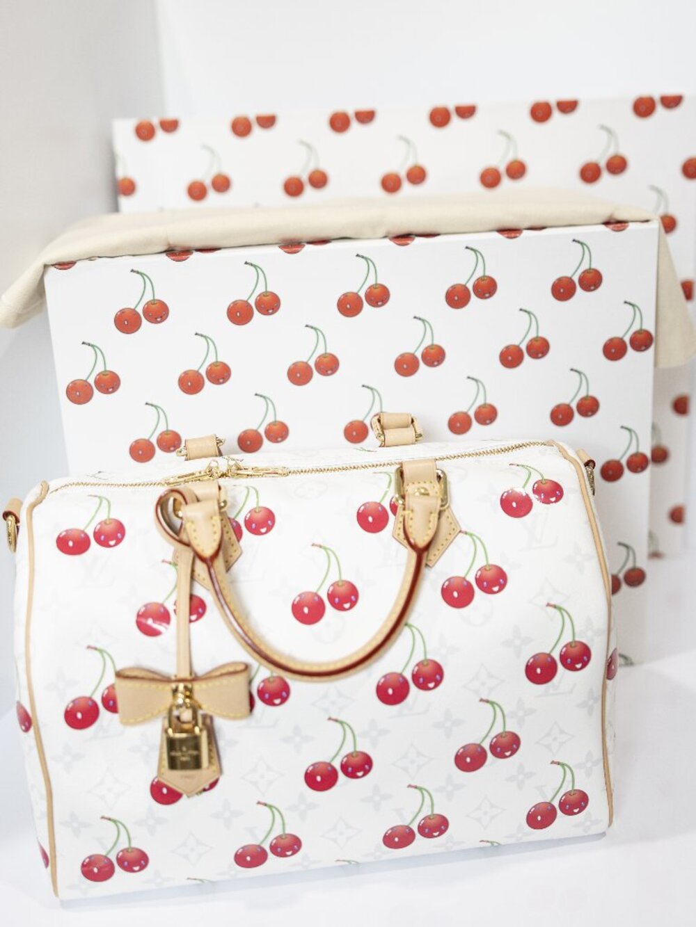 LOUIS VUITTON LV X TM Monogram Cerises Speedy Soft Bandouliere 30 - Cherry